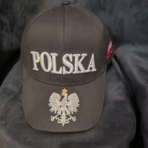 Czapka z daszkiem czarna Polska wypukła orzeł